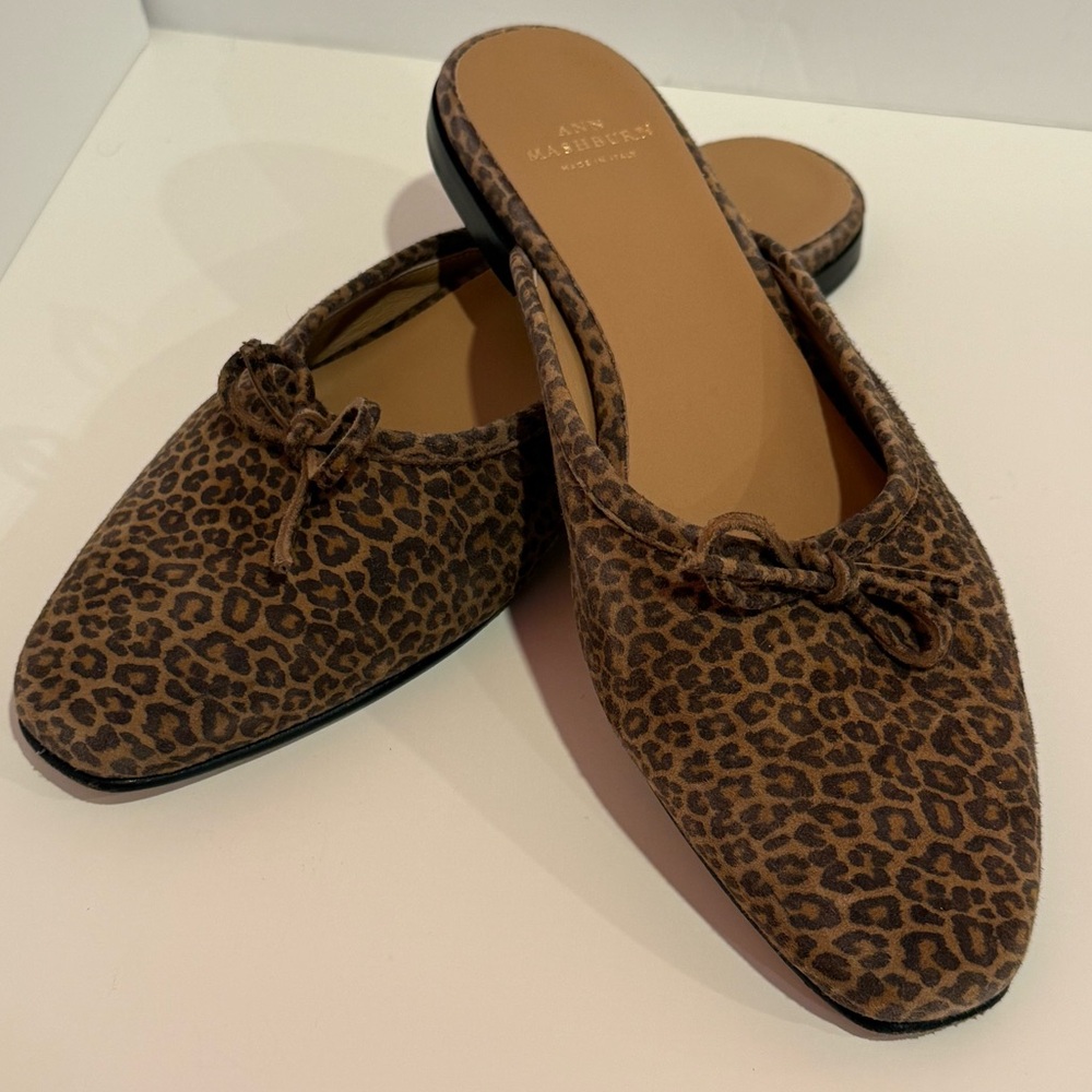 Ann Mashburn Leopard Print Women's Flat Joy Mule Size 38
